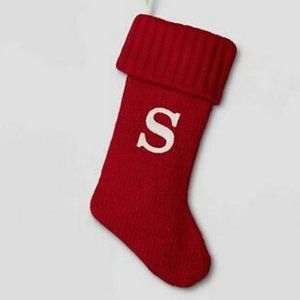 Wondershop Knit Monogram Christmas Stocking Red Letter S